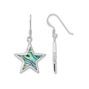 Abalone Dangling Star Earrings in Sterling Silver